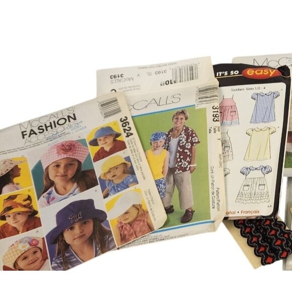 Vintage Lot Of 7 McCall’s & Simplicity Sewing Patterns Toddlers & Accessories Ha - Picture 6 of 7